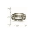 thumbnail image 2 of Titanium 925 Sterling Silver Brushed Inlay 6mm Satin Band Ring Size 6.5 Ring for Women and Men, 2 of 2