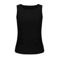 thumbnail image 7 of Diufon Womens Knit Tank Tops Round Neck Sleeveless Button Tops Summer Solid Color Pleated Slim Tees, 7 of 7