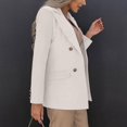 thumbnail image 3 of Patlollav Winner Women Business Attire Solid Color Long Sleeve Cardigan Top Jacket Coat on, 3 of 5