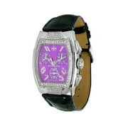 Ladies Techno Square Diamond Black Strap