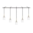 thumbnail image 2 of Woodbridge Lighting Regent Park 5-Light Swizzle Glass Linear Pendant in Brass, 2 of 6