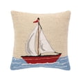 thumbnail image 2 of The Pillow Shoppe Sailboat Hook Multicolor Decorative Pillow, 16"X16", 2 of 7