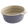 thumbnail image 1 of Kitchen Colander Bowl Double Layer Washing Basket Thicken Material Space Saving Large Violet, 1 of 9