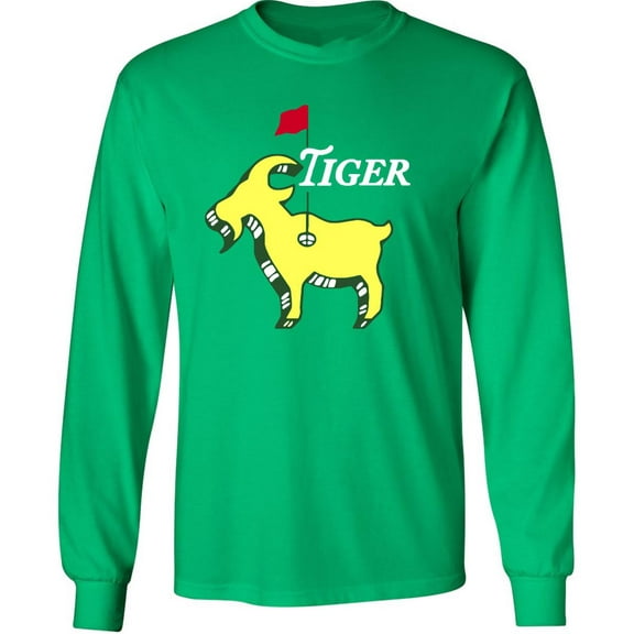 LONG SLEEVE GREEN Tiger Woods Goat Logo Masters T-shirt ADULT