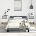 thumbnail image 1 of vidaXL Bed Frame with Headboard Dark Grey 100x190cm Twin Velvet, 1 of 5