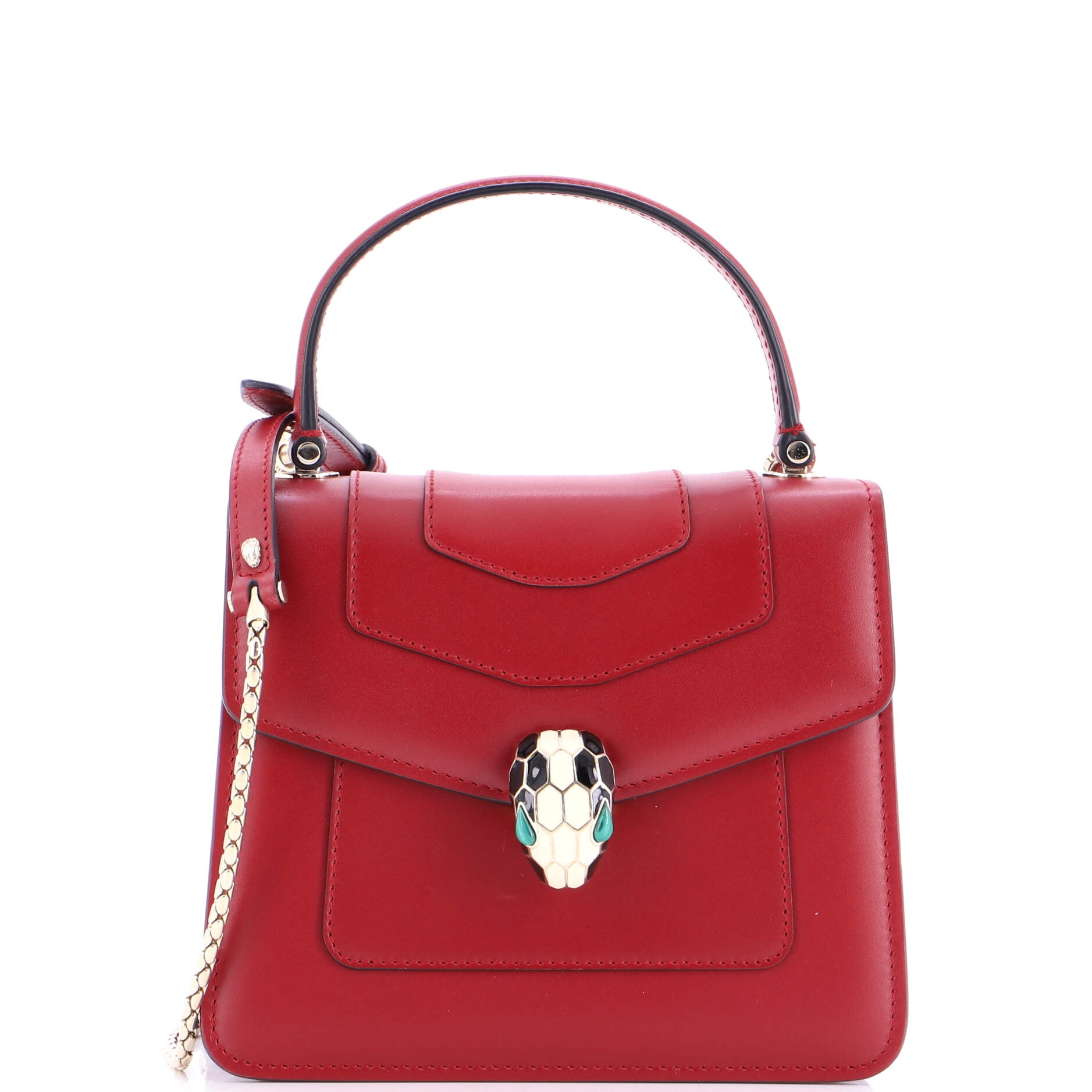 Pre-Owned Bvlgari Bvlgari Serpenti Forever Top Handle Bag Leather Small By Rebag