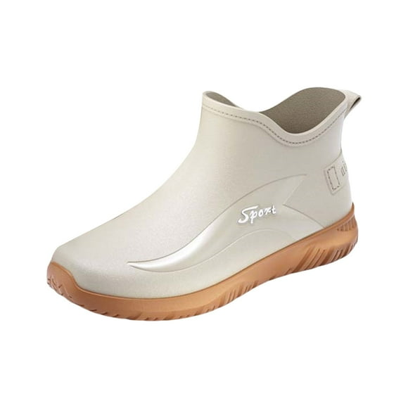 Men Women's Ankle Fishing Deck Boots Short Waterproof Rubber Rain Boots Lightweight Non Slip Garden Work Shoes Ankle Fishing Boating Camping Boot