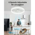 thumbnail image 7 of Warmiplanet 20inch White Flush Mount Modern Ceiling Fan with Lights and Remote Control, 7 of 7