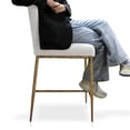 thumbnail image 6 of Lalia Modern Upholstered Square Back Counter Height Bar Stool with Metal Frame, Matte Gold, 6 of 13