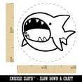 thumbnail image 2 of Hungry Round Shark Cute Cartoon Self-Inking Rubber Stamp Ink Stamper for Stamping Crafting Planners - 1/2 Inch Mini - Orange Ink, 2 of 5
