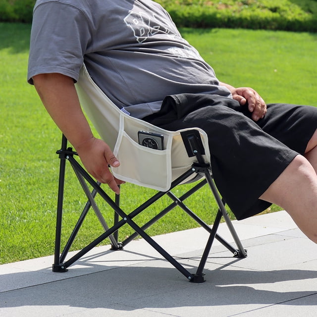 LJNYFDC Coffee Chair Ultralight Outdoor Folding Beach Chair with Back Support Design Large Feet Compact Size Camping Stool