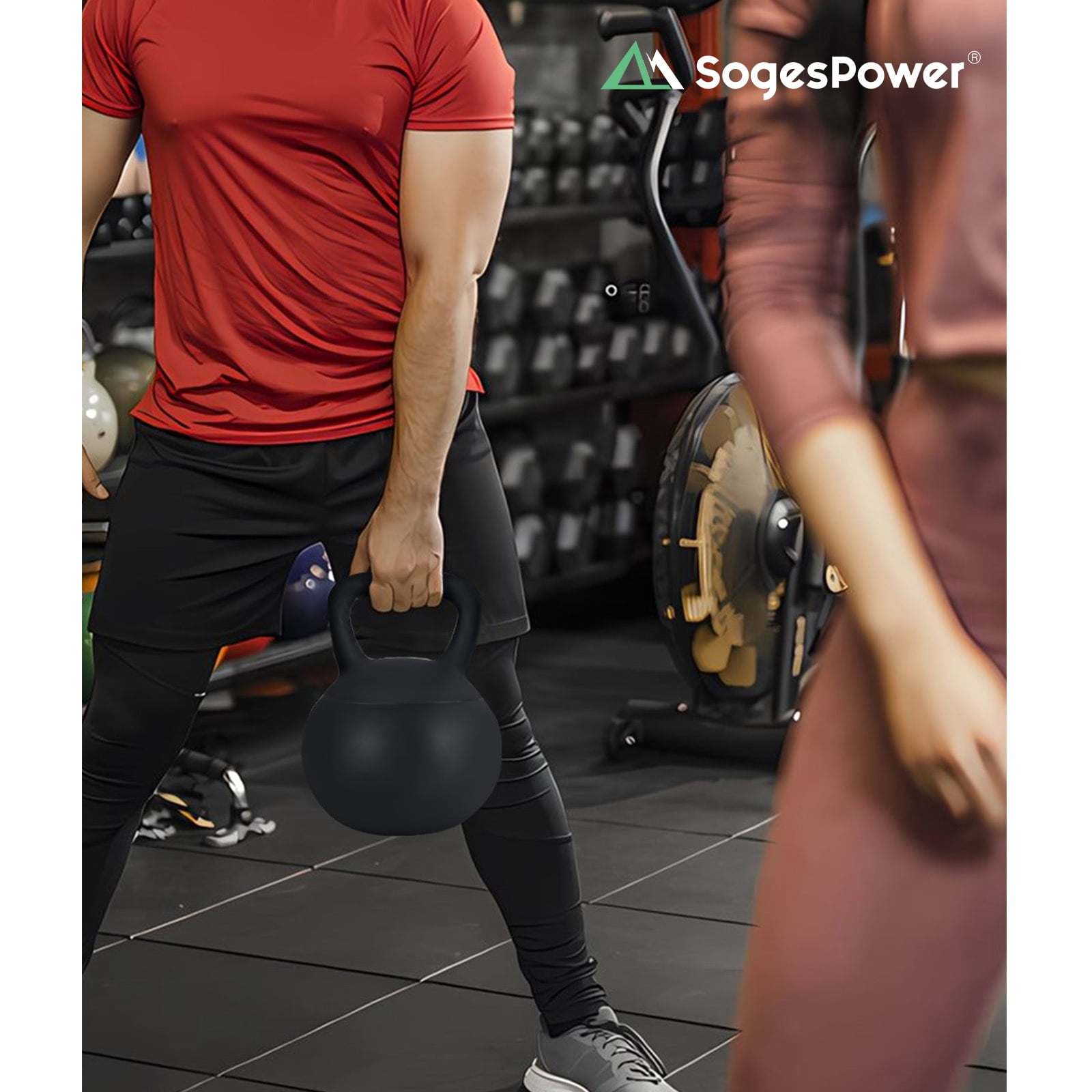 SogesPower Soft Kettlebells,Iron Sand Filled Weights Strength Training Kettlebells,Shock-Proof Weights and Wide-Grip Handle,Fitness Soft Kettlebells for Women Men,Home Gym Kettlebells,Black,10LBS