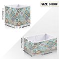 thumbnail image 2 of Foldable Fabric Storage Bin Home Cubes Clothing Organizer Bins Large Collapsible Box Basket for Home Organizer Intricate Blue Shape, 2 of 7