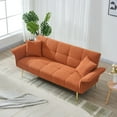 thumbnail image 3 of 70-inch teddy fleece sofabed, convertible futon sofabed with adjustable arms and backrest, modern love sofa for living room and bedroom., 3 of 24