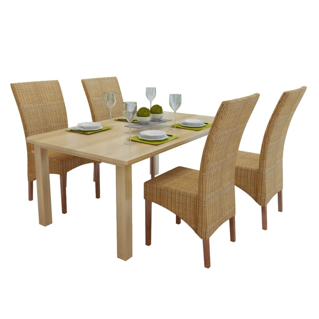 Vidaxl Dining Chairs 4 Pcs Rattan Brown Com