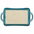 thumbnail image 6 of Rachael Ray Ceramics Rectangular Baker, 9-Inch by 13-Inch, Teal, 6 of 7