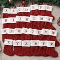 thumbnail image 2 of Mini Christmas Socks Red Snowflake Alphabet Letters Christmas knitting Stocking Christmas Tree Pendant Decorations For Home Xmas Gift, 2 of 5