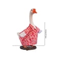 thumbnail image 6 of Summer Porch Goose Outfits, Hawaiian Floral Shirt Goose Clothes Costume for Plastic Goose 23'' Patio Yard Garden Decor, Porch Goose Decorations, Red shirt, 6 of 6
