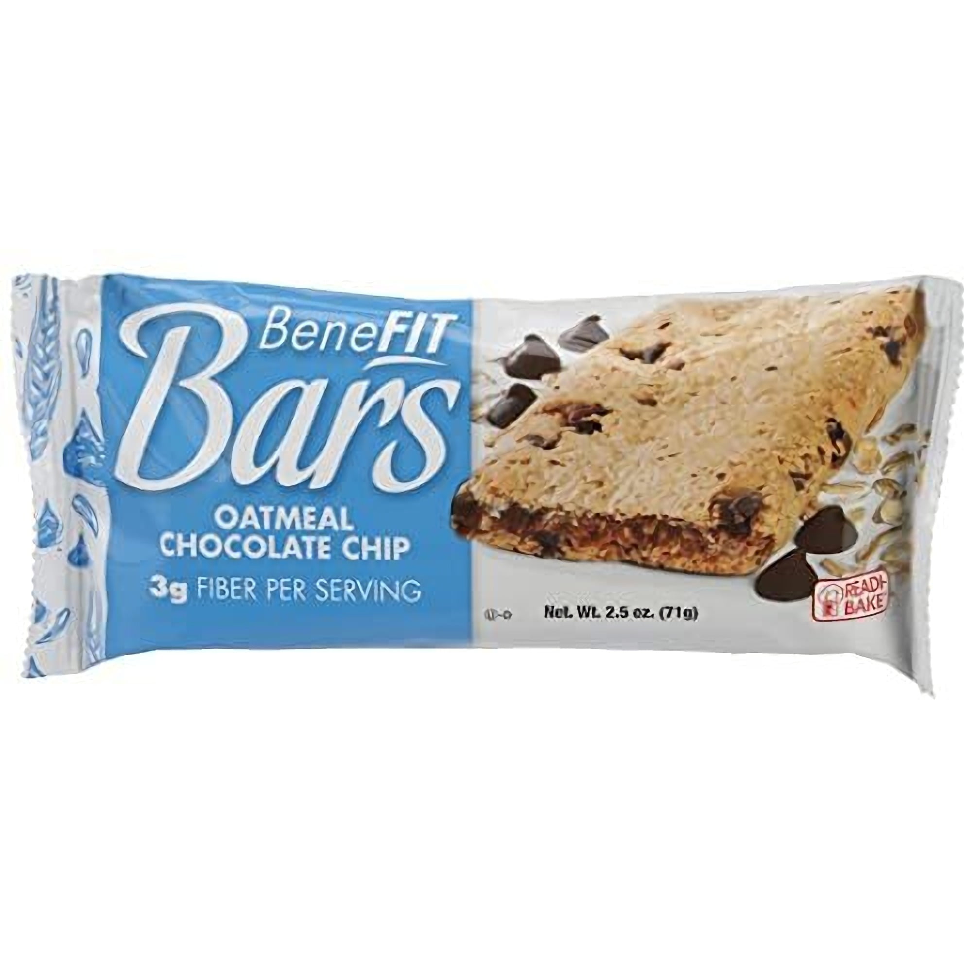 BeneFit Bars by Readi-Bake | 2.5 Ounce | Pack of 12 (Oatmeal Chocolate Chip)