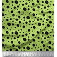 thumbnail image 1 of Soimoi Green polyester Crepe Fabric Black Dots Print Sewing Fabric Yard 52 Inch Wide, 1 of 3