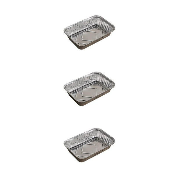 Cateissary 10 piezas de sartenes de papel de aluminio, accesorios para el hogar, contenedor de comida rectangular de gran capacidad, sartén de un Type1 NO1