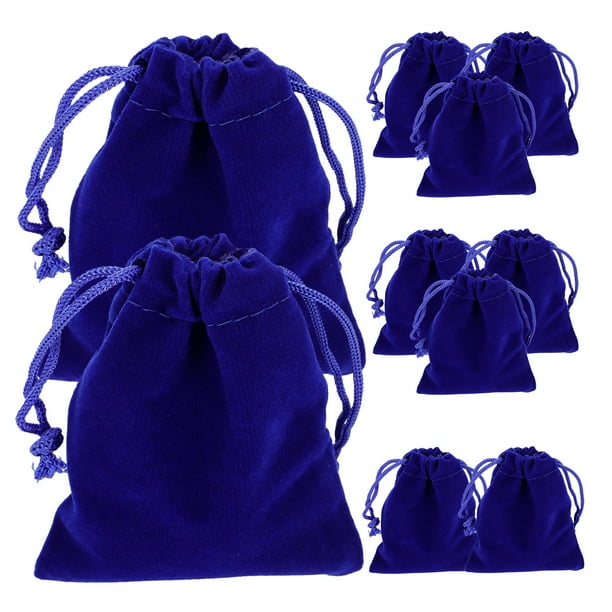 10 bolsas de regalo con cordón de 7 x 9 cm para bodas, dulces, joyas (azul real)