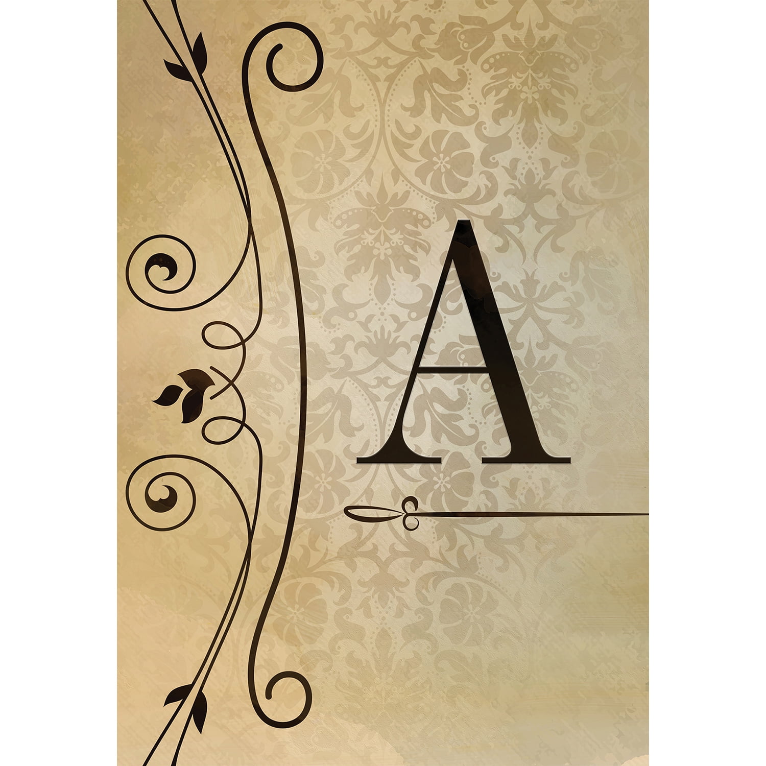 America Forever Fancy Scroll Monogram A House Flag, 28 x 40 inch Double Sided, Elegant Letter A Flag, Decorative Scroll Design, Personalized Initial Yard Art, Housewarming Gift