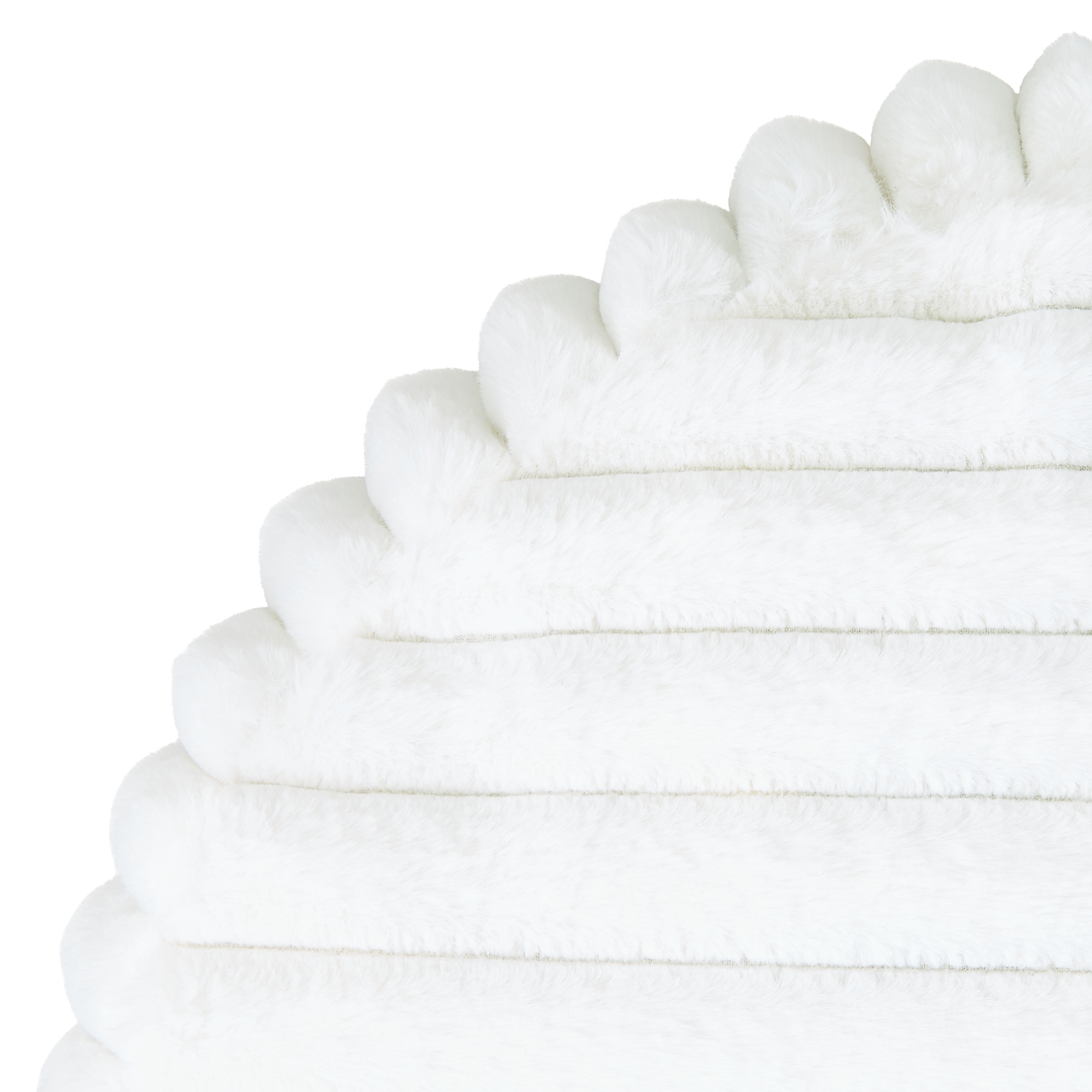 Vibrant Life Medium Ribbed Round Orthopedic Pet Bed, White, 24"