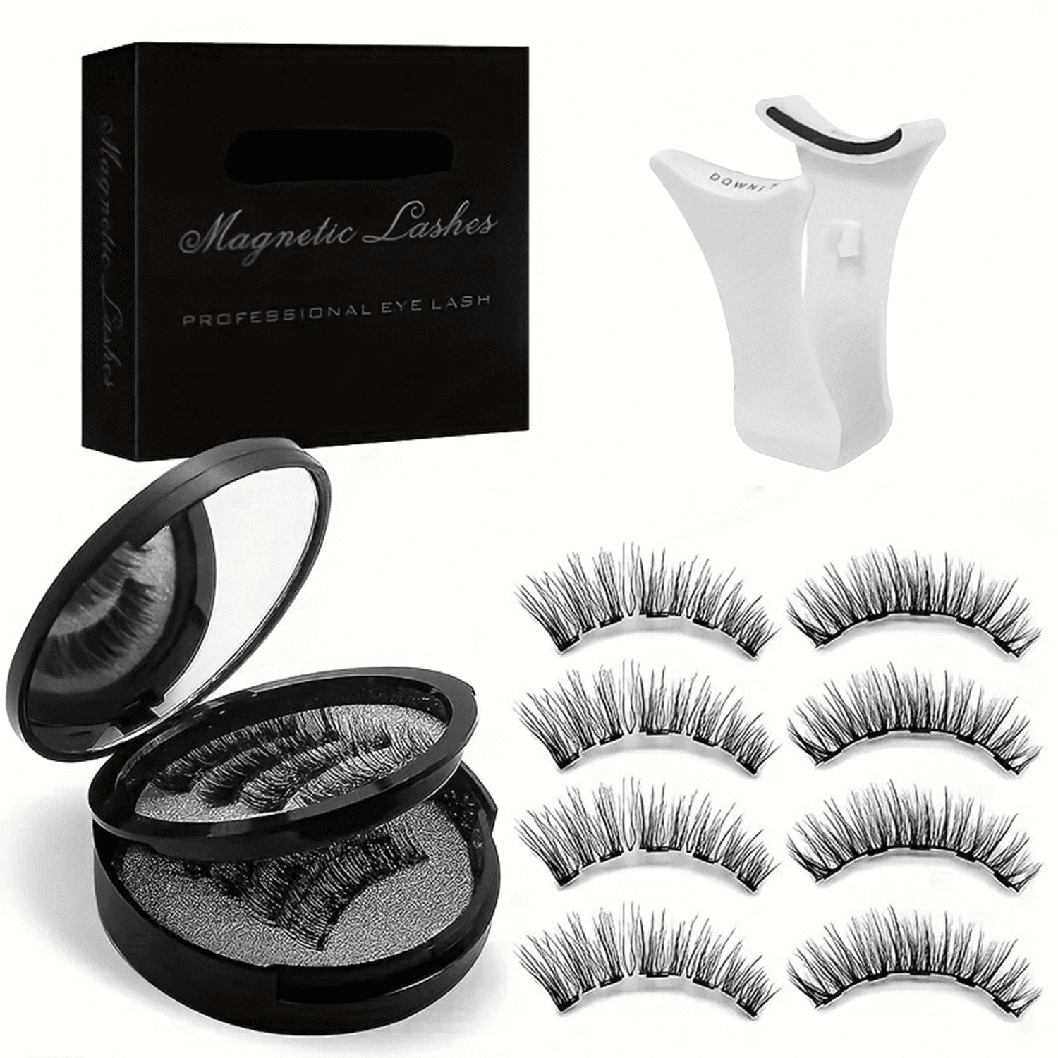 8-Piece Magnetic 3D False Eyelashes — Natural Look | Reusable Dual-Magnetic Lash Set with Applicator Clip | Ideal for Travel & Daily Wear | Gift for Mom