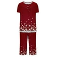 thumbnail image 6 of VBTAPA Womens Christmas Pajamas Short Sleeve Tunic Top and Capri Pants Sleepwear 2 Piece Pjs Set Xmas Print Lounge Sets Multicolor XXXL, 6 of 7