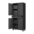 thumbnail image 1 of STANI Armoires de Rangement de Garage en Métal avec Tiroir, Armoire Roulante à Verrouillage d'Outils avec 2 Tablettes Ajustables pour Garage, Salle Utilitaire, Bureau à Domicile (Noir, 4 Roues-72 H), 1 of 7