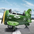 thumbnail image 2 of TOBBI 12V Airplane Style Electric Kids Ride On Toy w/ Joystick Control, Green, 2 of 2