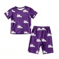 thumbnail image 4 of Gyexs Boys Cotton Shorts Set 2 Piece Summer Clothes Toddler Excavator Print Cute Outfits Purple, 3-4 Years, 4 of 4
