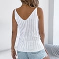 thumbnail image 5 of Felirenzacia Women's V Neck Crocheted Knitted Tank Top， Casual Boho Summer Sleeveless Top,White,M, 5 of 8