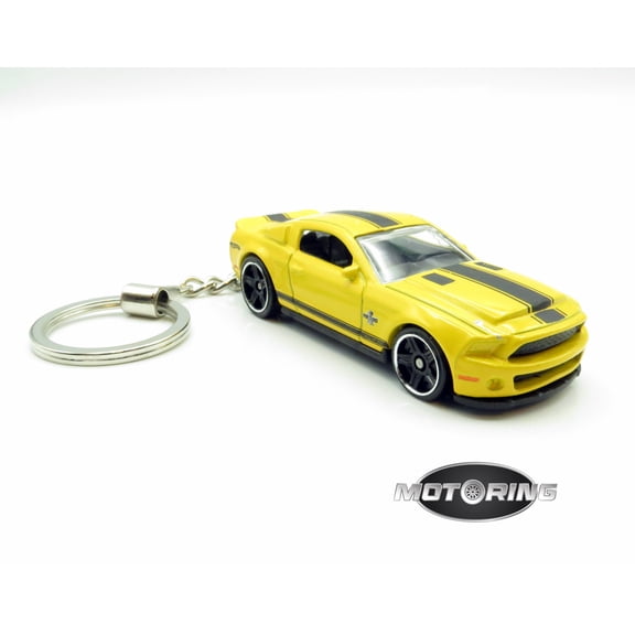 Keychain 2010 '10 Ford Shelby GT500 Yellow Car Rare Novelty 1:64 Diecast
