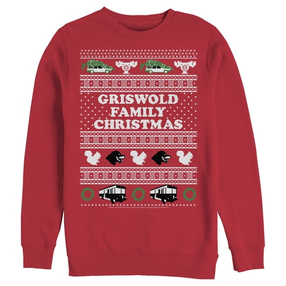 Men's National Lampoon's Christmas Vacation Griswold Family Christmas Ugly Sweater Sweatshirt Red Small
