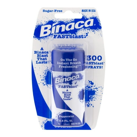 Binaca Fast Blast Breath Spray - BINACA FASTBLAST SINGLE PK - PEPPERMINT 0.5 OZ