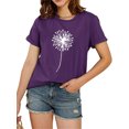 thumbnail image 2 of Dandelion Print Women Summer Plus Size Casual T-Shirt Short Sleeve Graphic Tees, 2 of 5