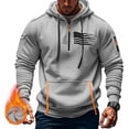 thumbnail image 1 of Styesk Sweatshirts for Men Men's Spring And Fall Printed Hooded Sweatshirt Zipper Multi-Pocket Pullover Sweatshirt, 1 of 4