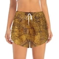 thumbnail image 2 of Goofa Vintage Map Printed Women 2 in 1 Running Shorts,Quick Dry Athletic Workout Shorts,High Waisted Athletic Shorts with Liner Pockets-XX-Large, 2 of 9