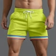 thumbnail image 2 of Xdzjlr Running Shorts For Men,Summer Solid Color Rainbow Pocket Drawstring Straight Beach Loose Running Shorts For Men, 2 of 5
