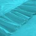 thumbnail image 6 of 4 Piece Corner Ruffle Sheet Set, 6" Inch Corner Ruffle On Flat Sheet And Pillowcases, 15 Inch Deep Pocket, 100% Egyptian Cotton, 800 TC, Queen Size, Solid Turquoise Blue, 6 of 6
