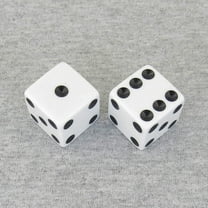 White Opaque Dice with Black Pips D6 25mm (1in) Pack of 2 Koplow Games