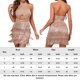 thumbnail image 2 of Vestido formal Vestido con borlas de lentejuelas huecas y cuello halter Ygjytge para Mujer oro T S, 2 of 6