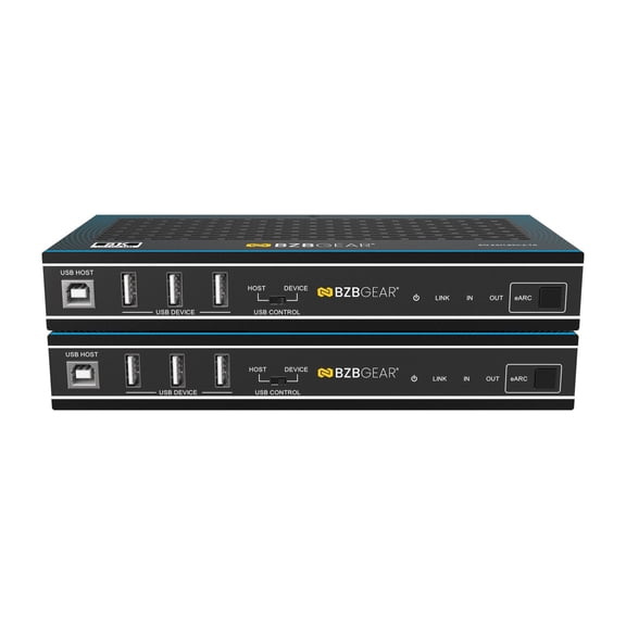 BZBGEAR 8K UHD HDMI 2.1 Extender - 8K30/4K120Hz with IR/eARC/ARC/PoC/RS-232/Ethernet/USB 2.0 and Audio Embedding/De-embedding up to 295ft