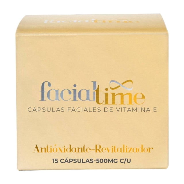 Cápsulas faciales Facial Time de vitamina E antioxidante-revitalizador 7.5 g
