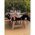 thumbnail image 2 of Outdoor Tablecloth with Umbrella Hole and Zipper, Gingerbread Black Rectangle Table Cloth 60x120 Inch Waterproof Tablecloth, Christmas Winter Snowflake Picnic Table Cover for Patio Camping, 2 of 7