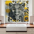 thumbnail image 3 of Ambesonne Leopard Kitchen Curtains, Mid Century Modern Wild Cat, 55"x36", Charcoal Grey and Mustard, 3 of 3