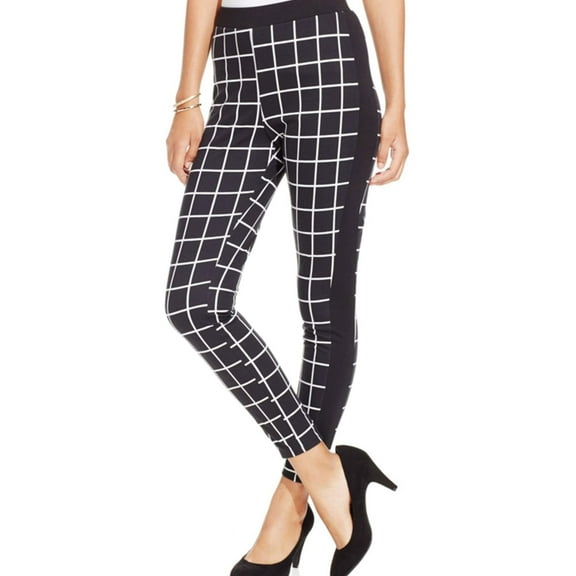 Material Girl Womens Printed Tuxedo Stretch Casual Trouser Pants, Black, Juniors, Small