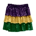 thumbnail image 4 of WAYUTE Skirts for Women Sequin Layered Skirt Color Design Casual Party Wear Flowy Asymmetrical Hem Comfortable Stretchy Outwear Mini Holiday Skirt, 4 of 4